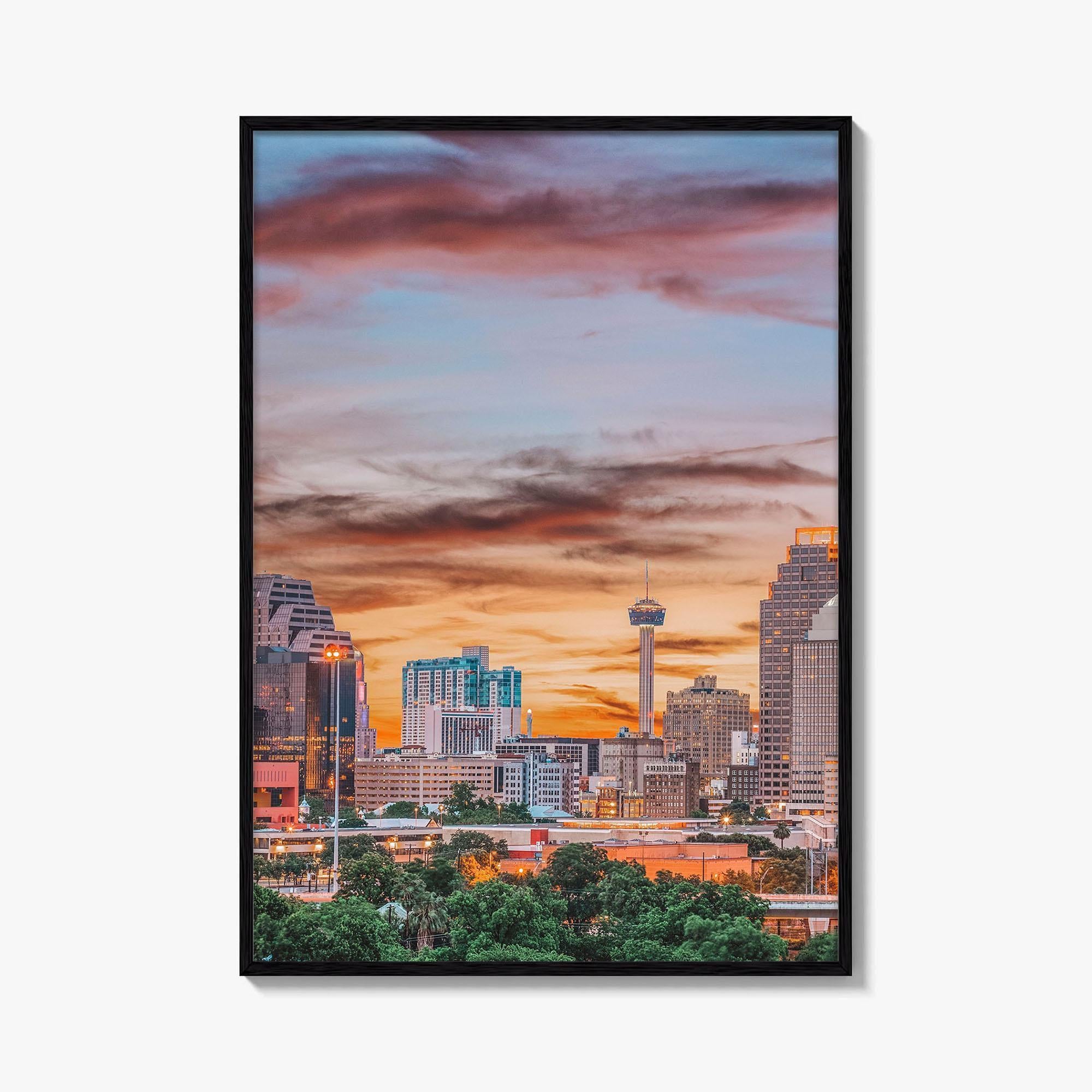 San Antonio Skyline Fine Art Photo Print, Texas USA Downtown Wall Decor Poster