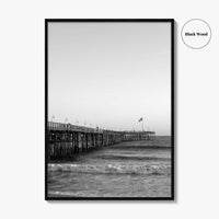 Ventura Black and White Fine Art Photo Print, San Buenaventura, California, USA, Pier, Poster