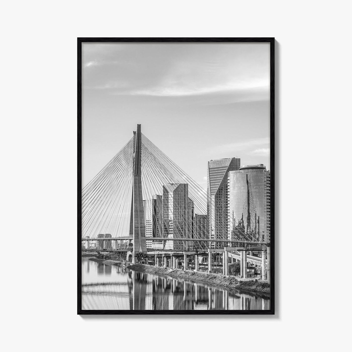 Sao Paulo Black and White Fine Art Photo Print, Octavio Frias Bridge Brazil Poster