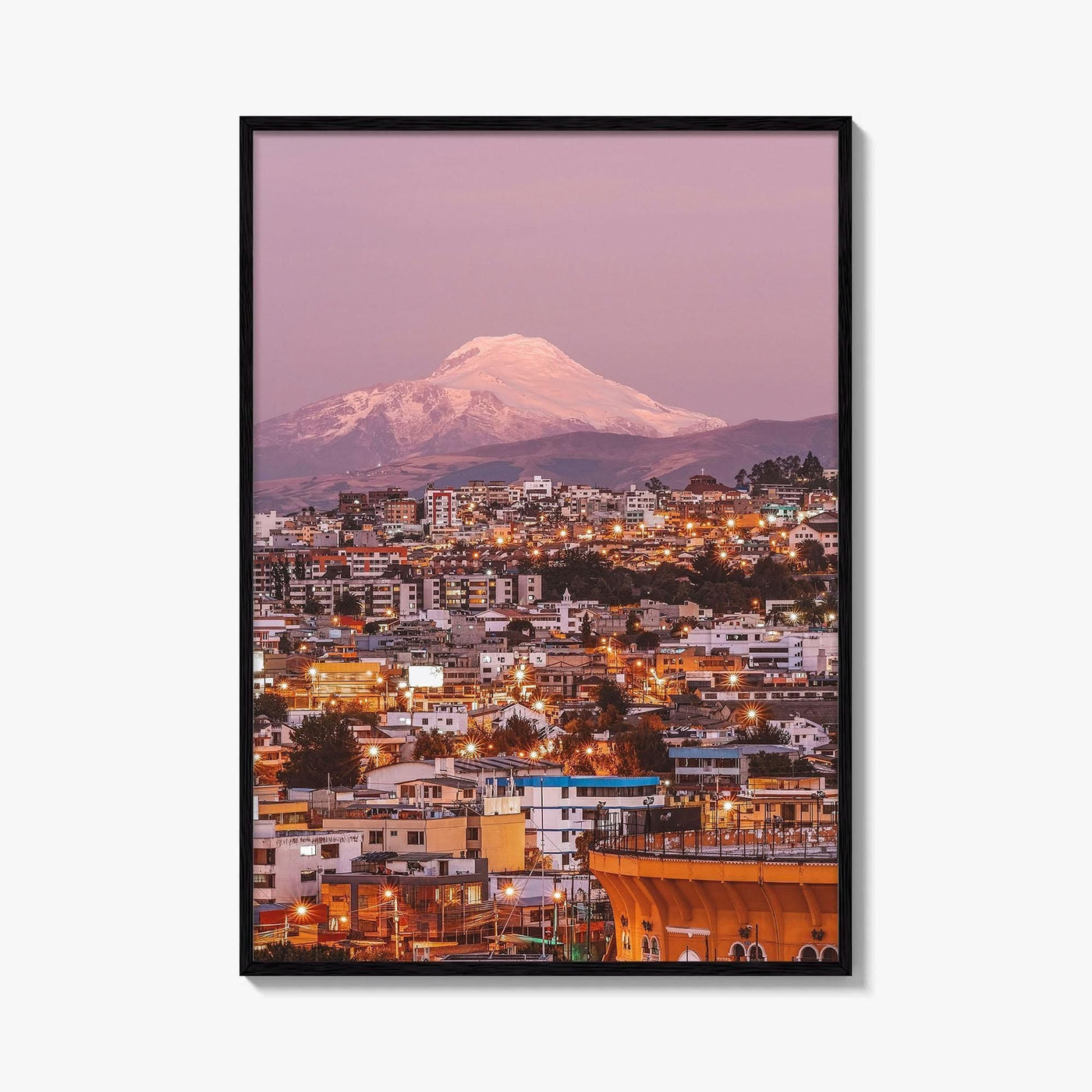 Quito Skyline Fine Art Photo Print, Ecuador, Cayambe Volcano, Bullring, Wall Decor, Poster