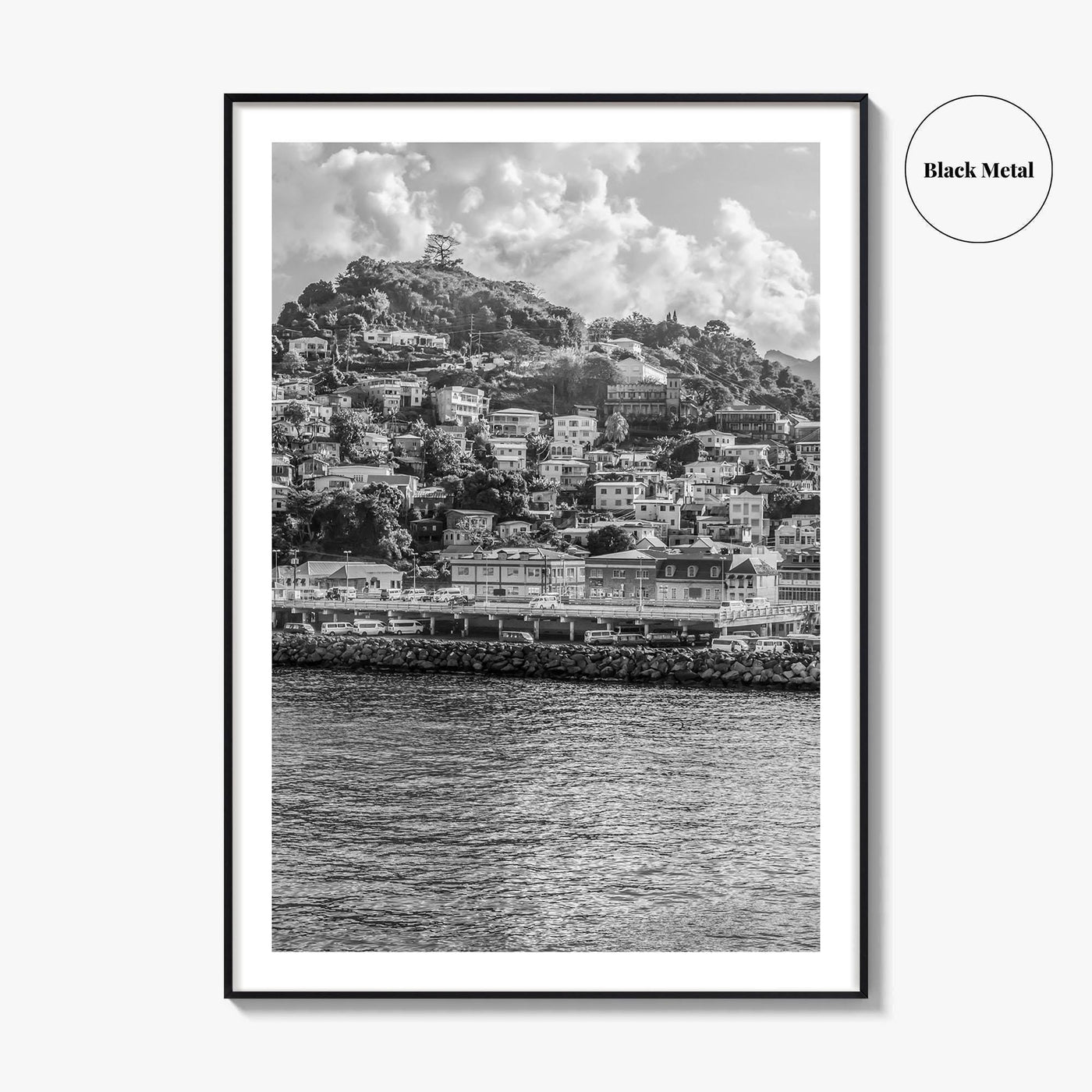 St George's Grenada Black and White Fine Art Photo Print, Caribbean Wall Poster