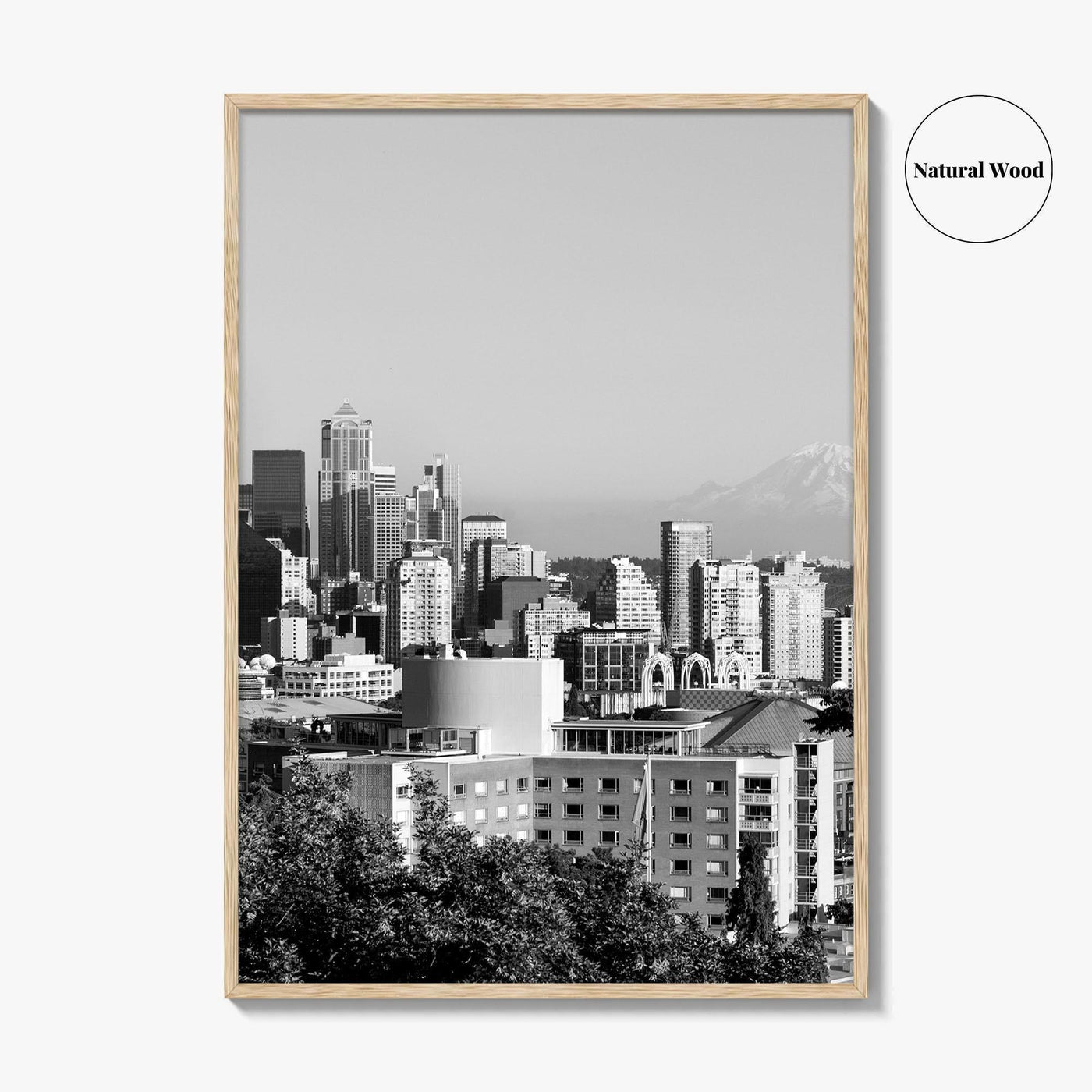 Seattle Black and White Fine Art Photo Print, Downtown, Washington, USA, Wall Decor, Poster