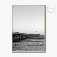 Ventura Black and White Fine Art Photo Print, San Buenaventura, California, USA, Pier, Poster