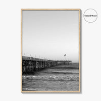 Ventura Black and White Fine Art Photo Print, San Buenaventura, California, USA, Pier, Poster