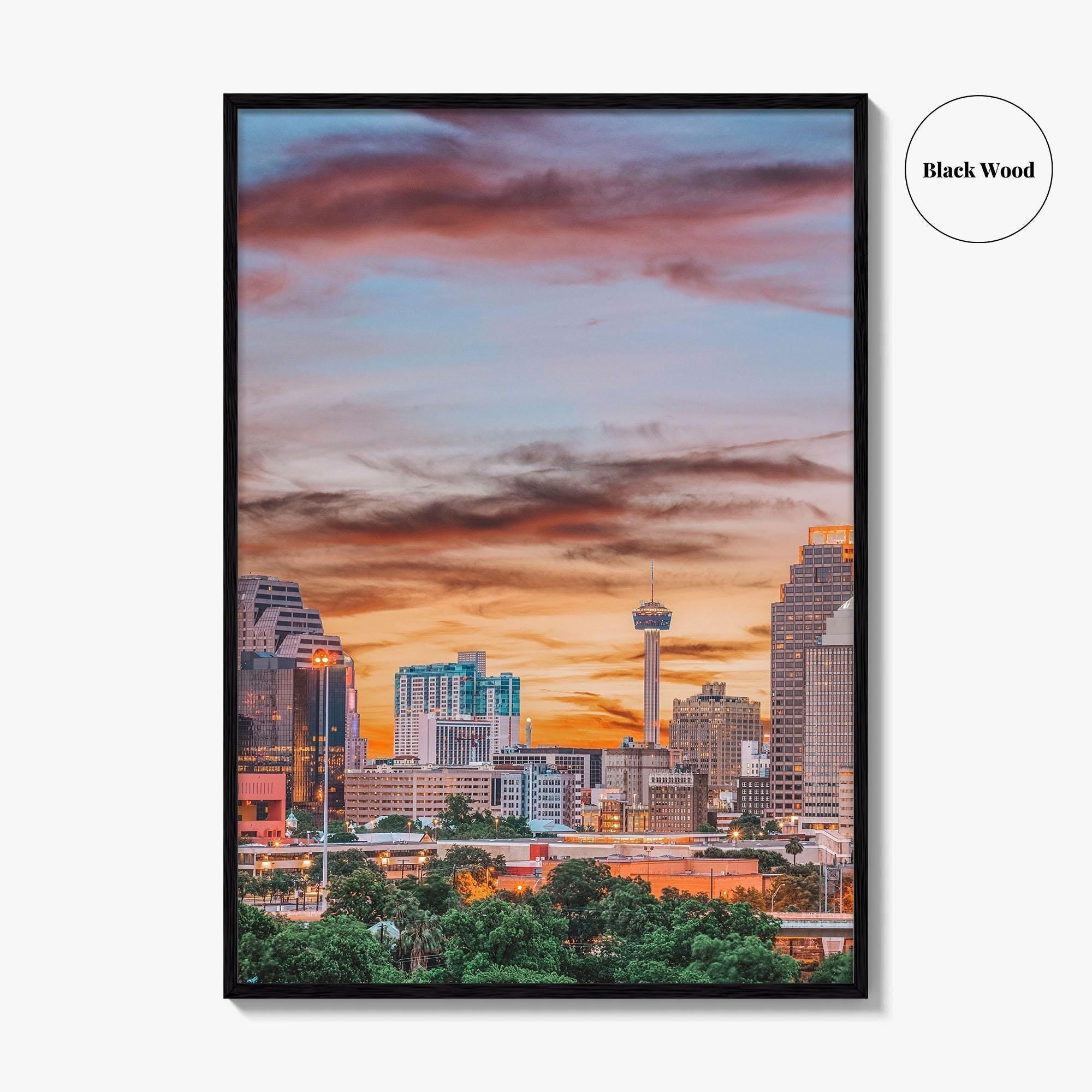 San Antonio Skyline Fine Art Photo Print, Texas USA Downtown Wall Decor Poster