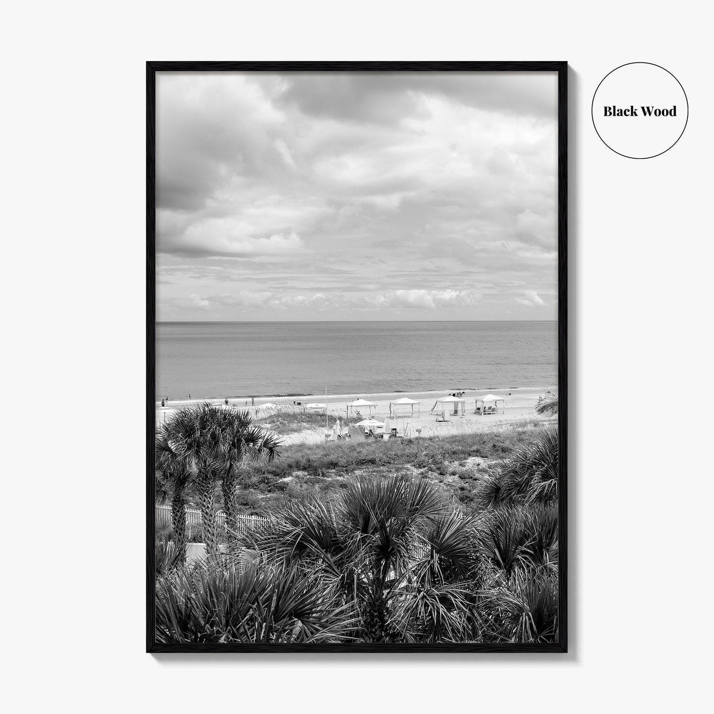 Fernandina Beach Black and White Fine Art Photo Print, Amelia Island Florida Coastal Poster