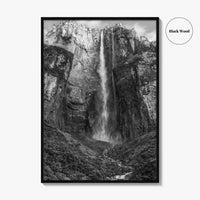 Angel Falls Black and White Fine Art Photo Print, Salto Ángel Venezuela Waterfall Poster