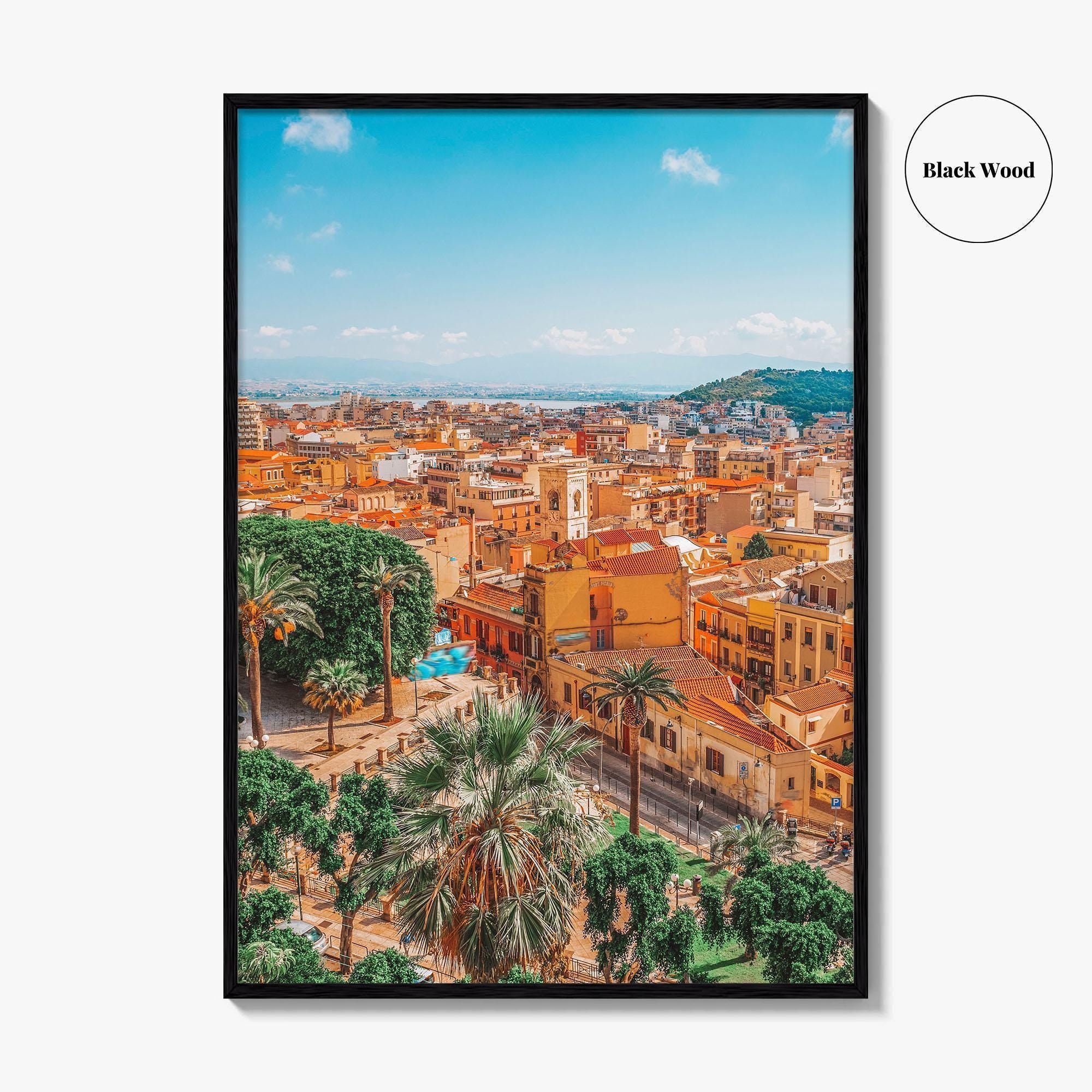 Cagliari Skyline Fine Art Photo Print, Sardinia Italy Wall Decor Poster
