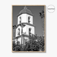 Mission San Juan Capistrano Black and White Fine Art Photo Print, California Basilica Poster