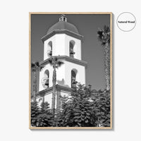 Mission San Juan Capistrano Black and White Fine Art Photo Print, California Basilica Poster