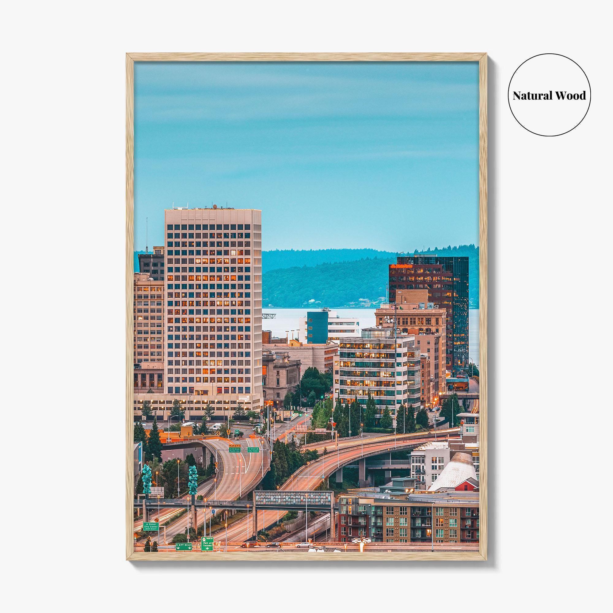 Tacoma Skyline Fine Art Photo Print, Washington Wall Decor Poster, USA