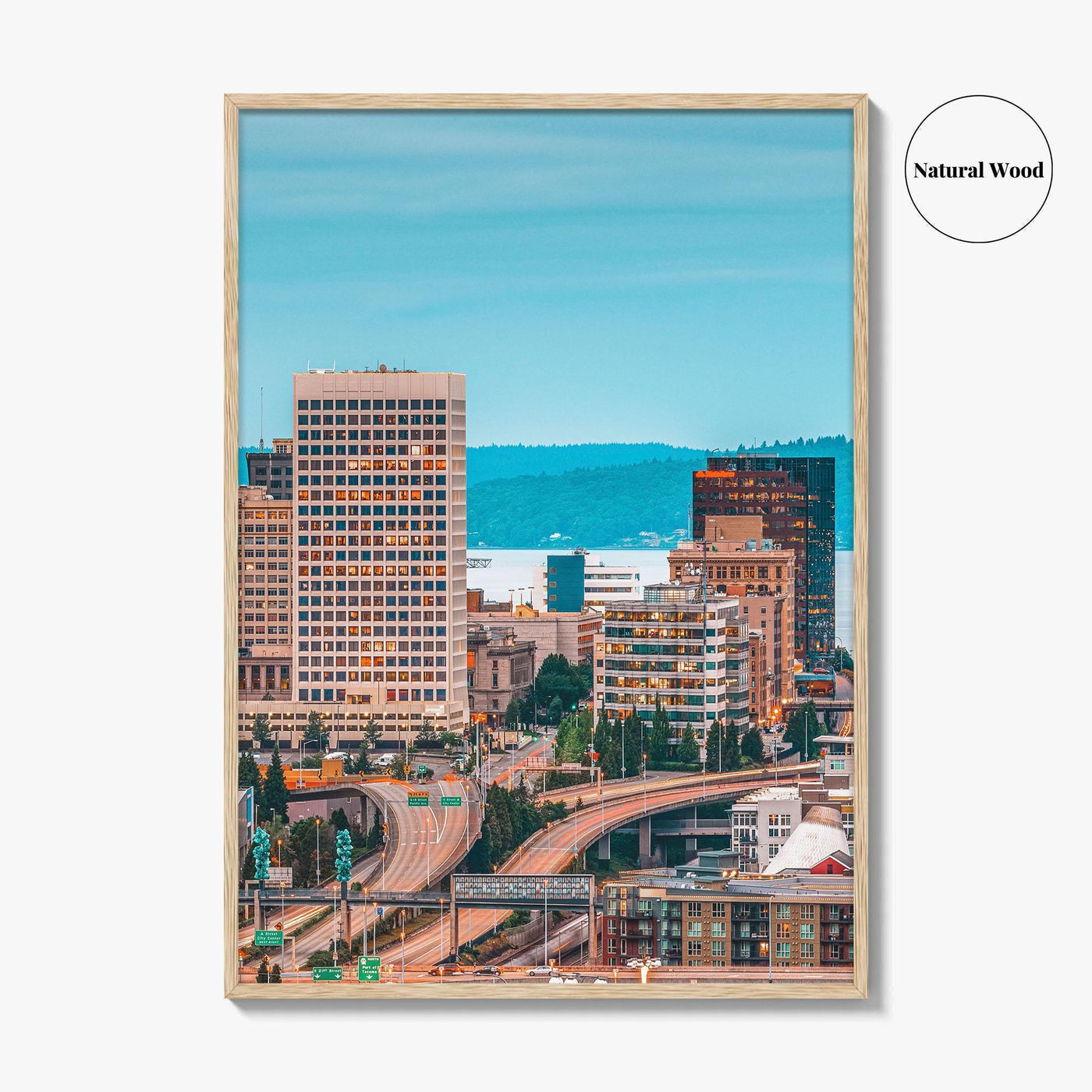 Tacoma Skyline Fine Art Photo Print, Washington Wall Decor Poster, USA
