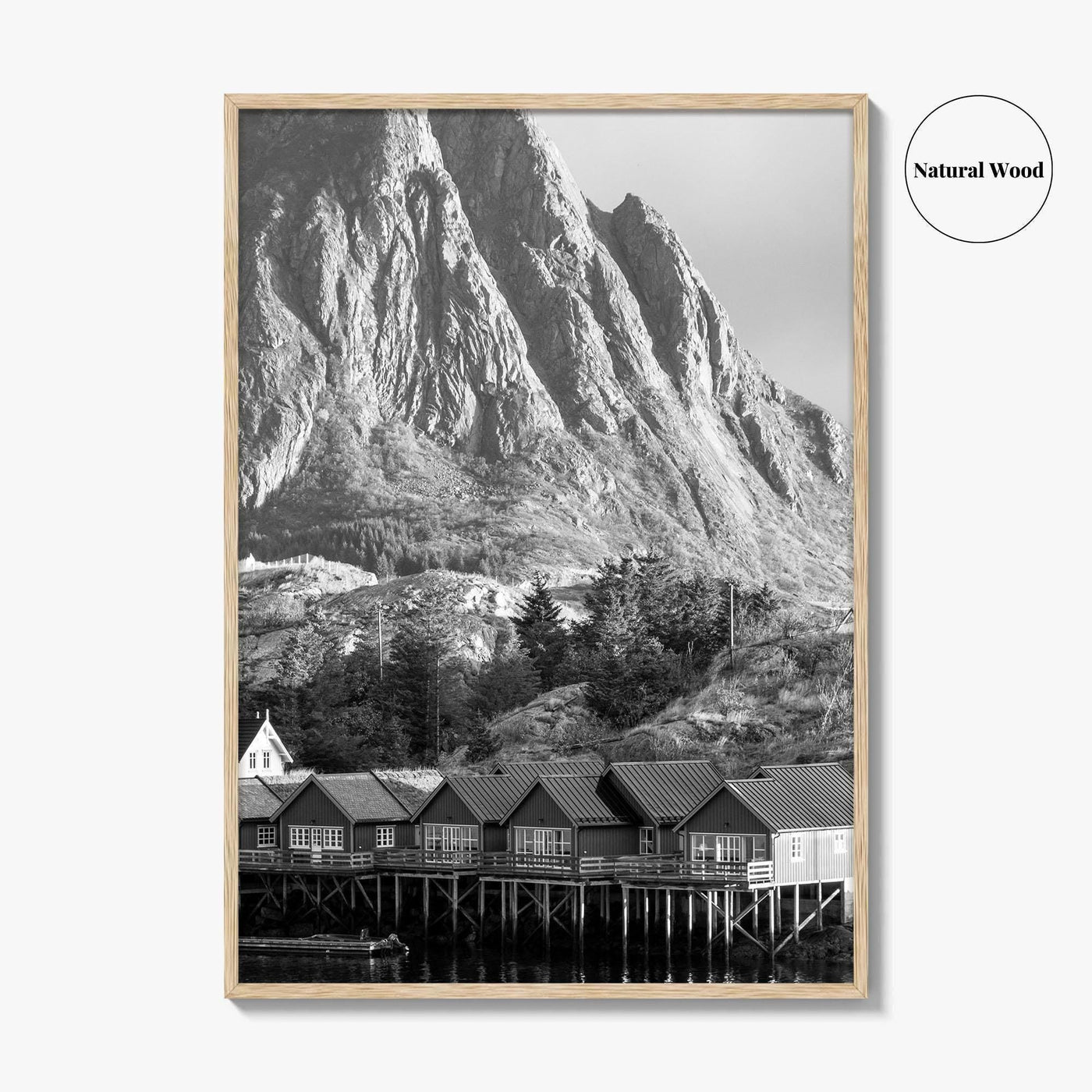 Hamnoy Norway Black and White Fine Art Photo Print, Lofoten Islands, Reine, Moskenes Poster