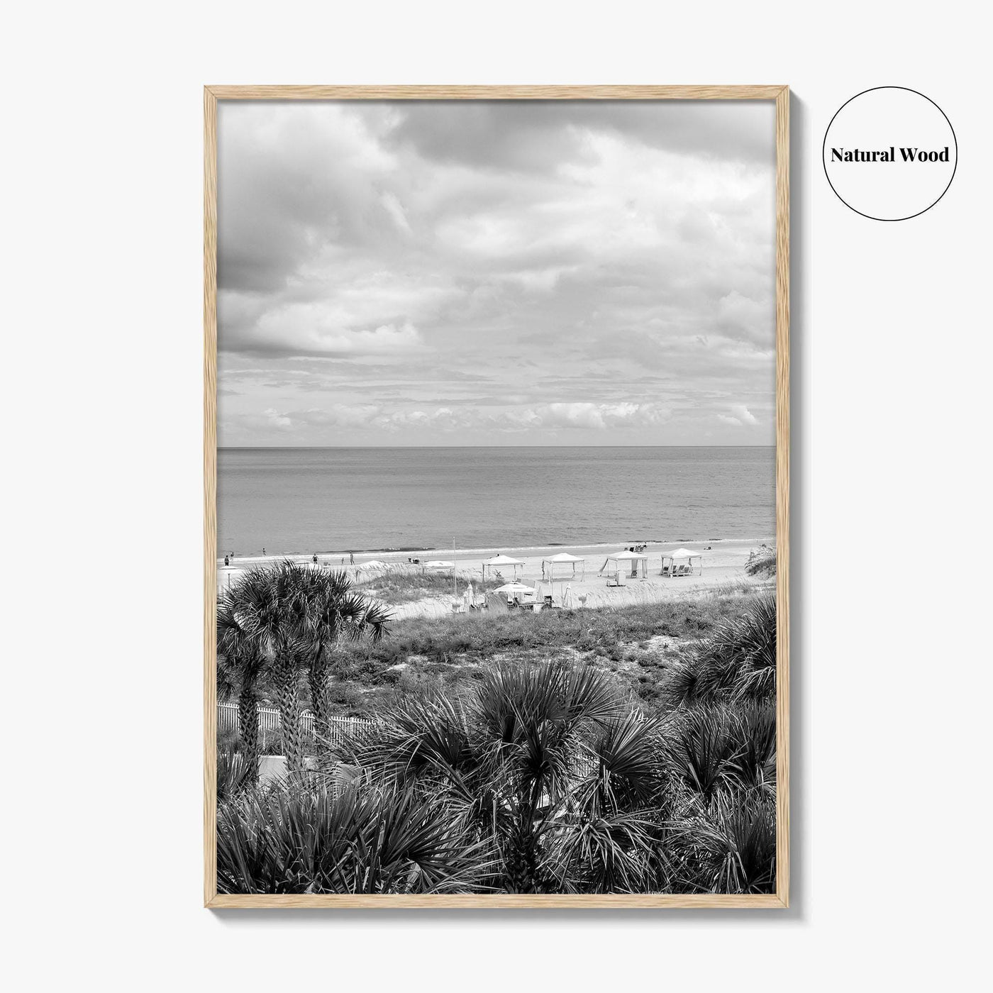 Fernandina Beach Black and White Fine Art Photo Print, Amelia Island Florida Coastal Poster