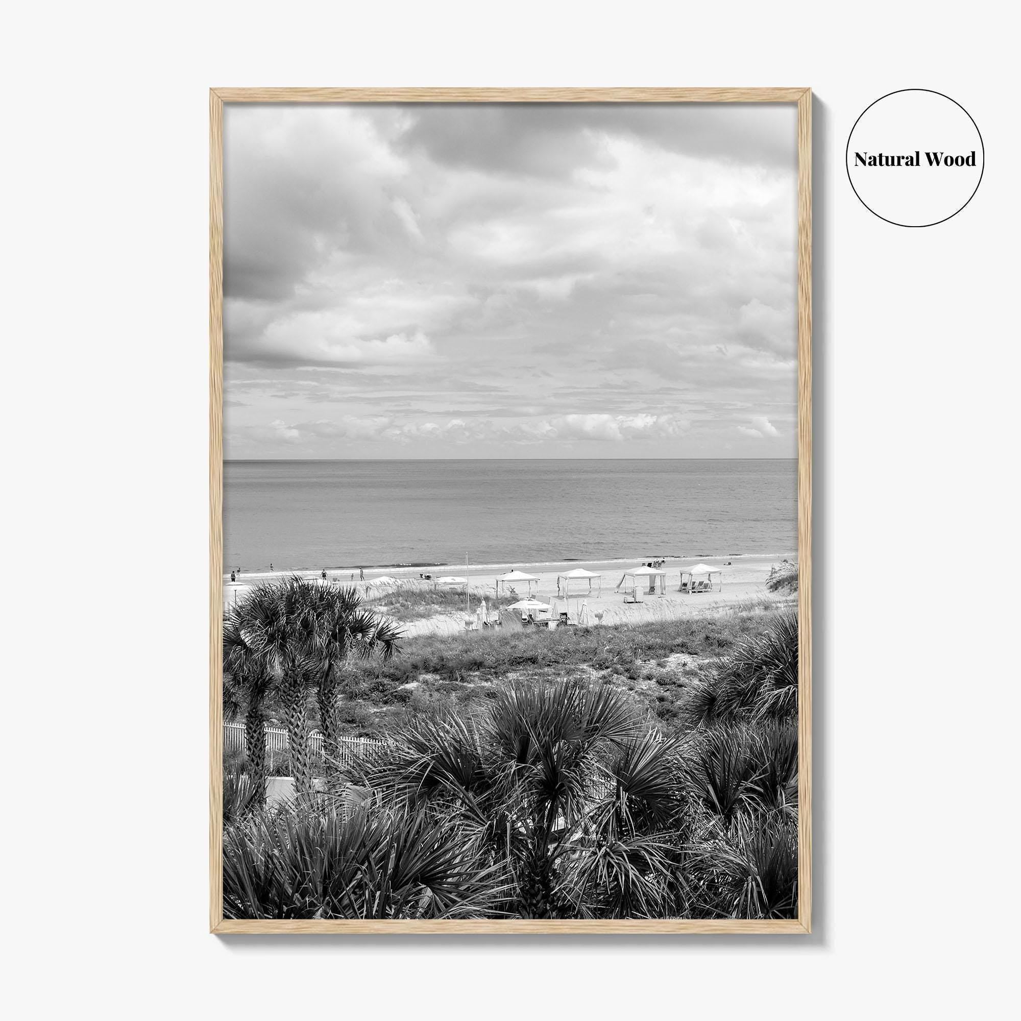 Fernandina Beach Black and White Fine Art Photo Print, Amelia Island Florida Coastal Poster