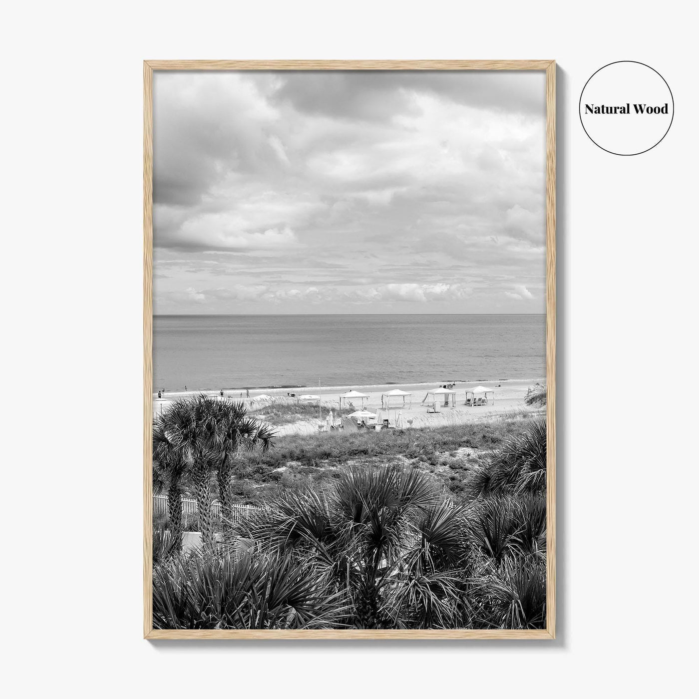 Fernandina Beach Black and White Fine Art Photo Print, Amelia Island Florida Coastal Poster