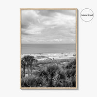 Fernandina Beach Black and White Fine Art Photo Print, Amelia Island Florida Coastal Poster