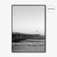 Ventura Black and White Fine Art Photo Print, San Buenaventura, California, USA, Pier, Poster