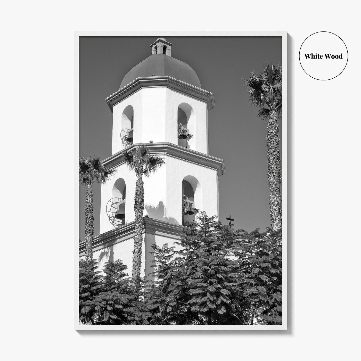Mission San Juan Capistrano Black and White Fine Art Photo Print, California Basilica Poster