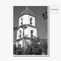 Mission San Juan Capistrano Black and White Fine Art Photo Print, California Basilica Poster