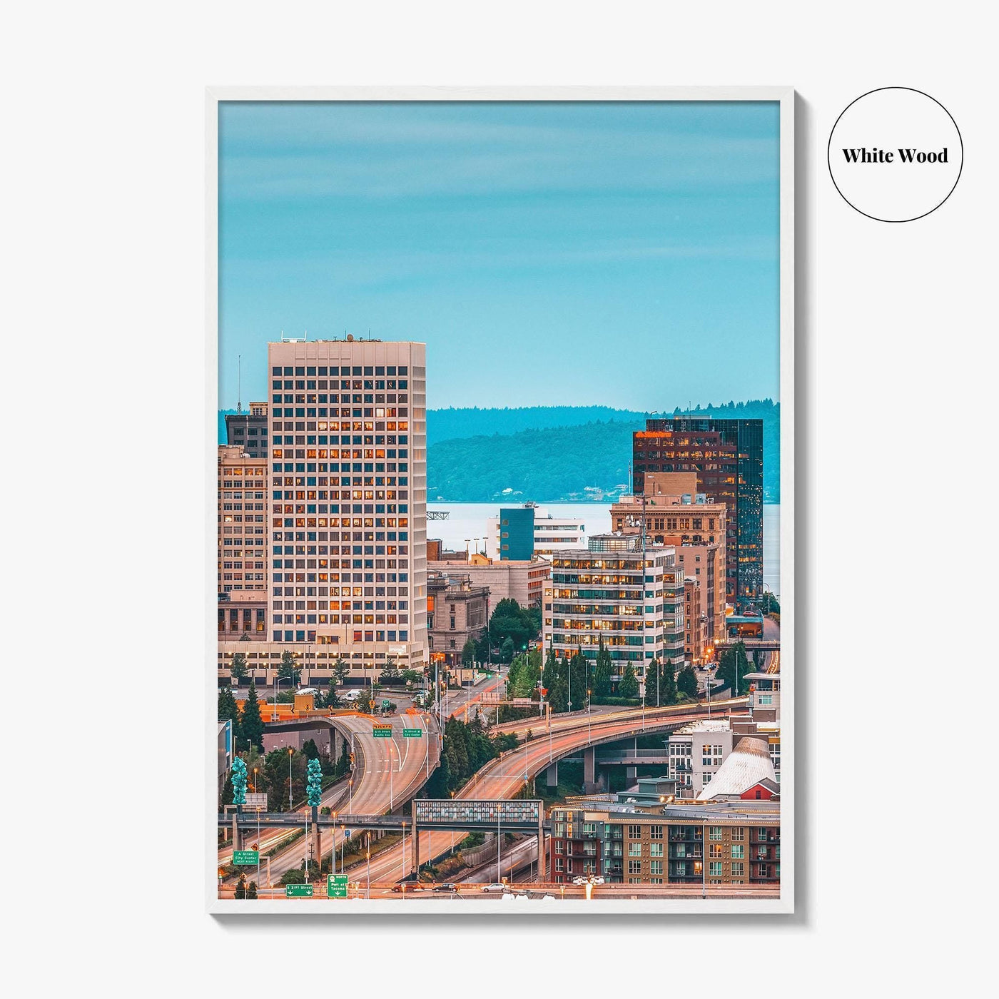 Tacoma Skyline Fine Art Photo Print, Washington Wall Decor Poster, USA