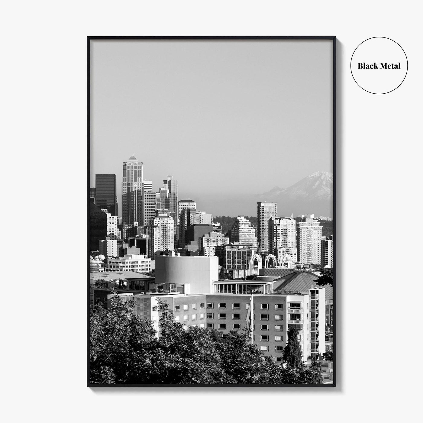 Seattle Black and White Fine Art Photo Print, Downtown, Washington, USA, Wall Decor, Poster