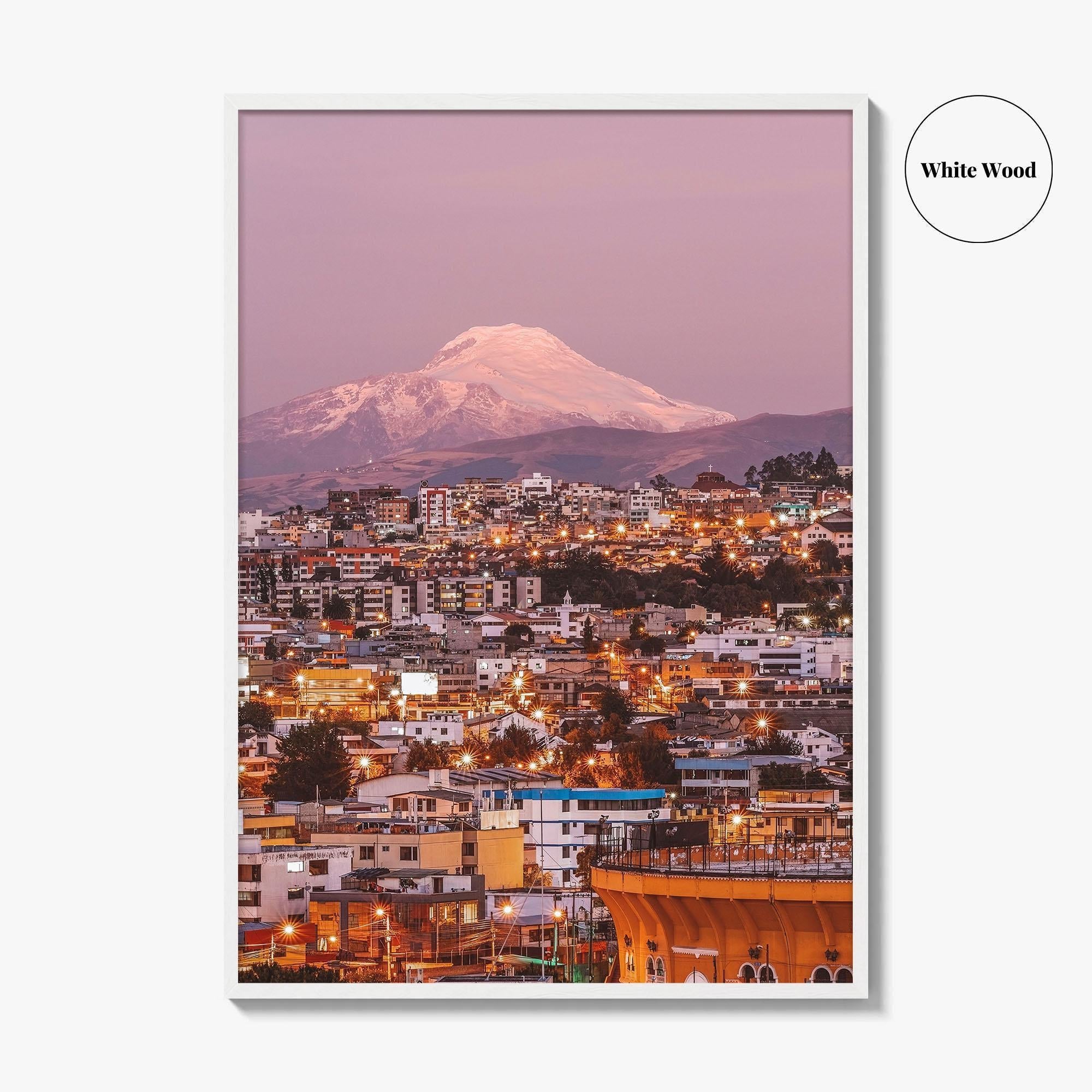 Quito Skyline Fine Art Photo Print, Ecuador, Cayambe Volcano, Bullring, Wall Decor, Poster
