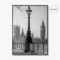 London Black and White Fine Art Photo Print, Big Ben Parliament England UK Poster