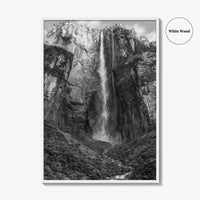 Angel Falls Black and White Fine Art Photo Print, Salto Ángel Venezuela Waterfall Poster
