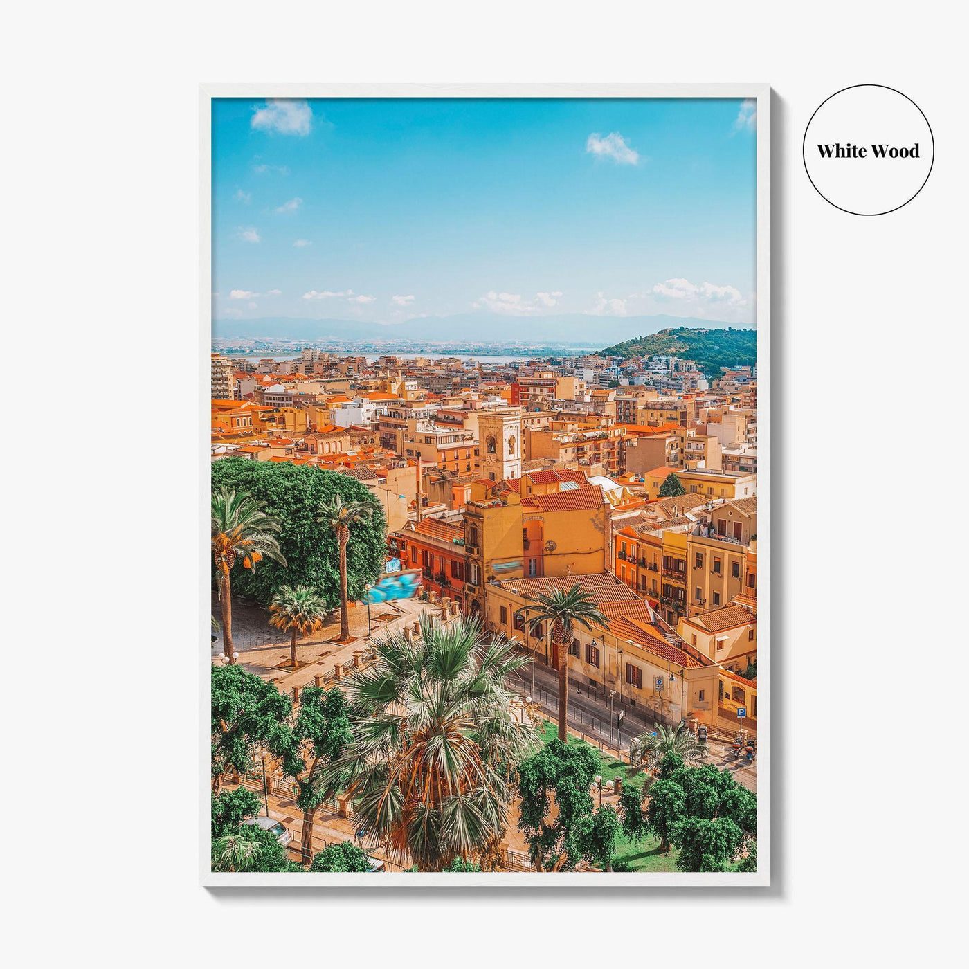 Cagliari Skyline Fine Art Photo Print, Sardinia Italy Wall Decor Poster