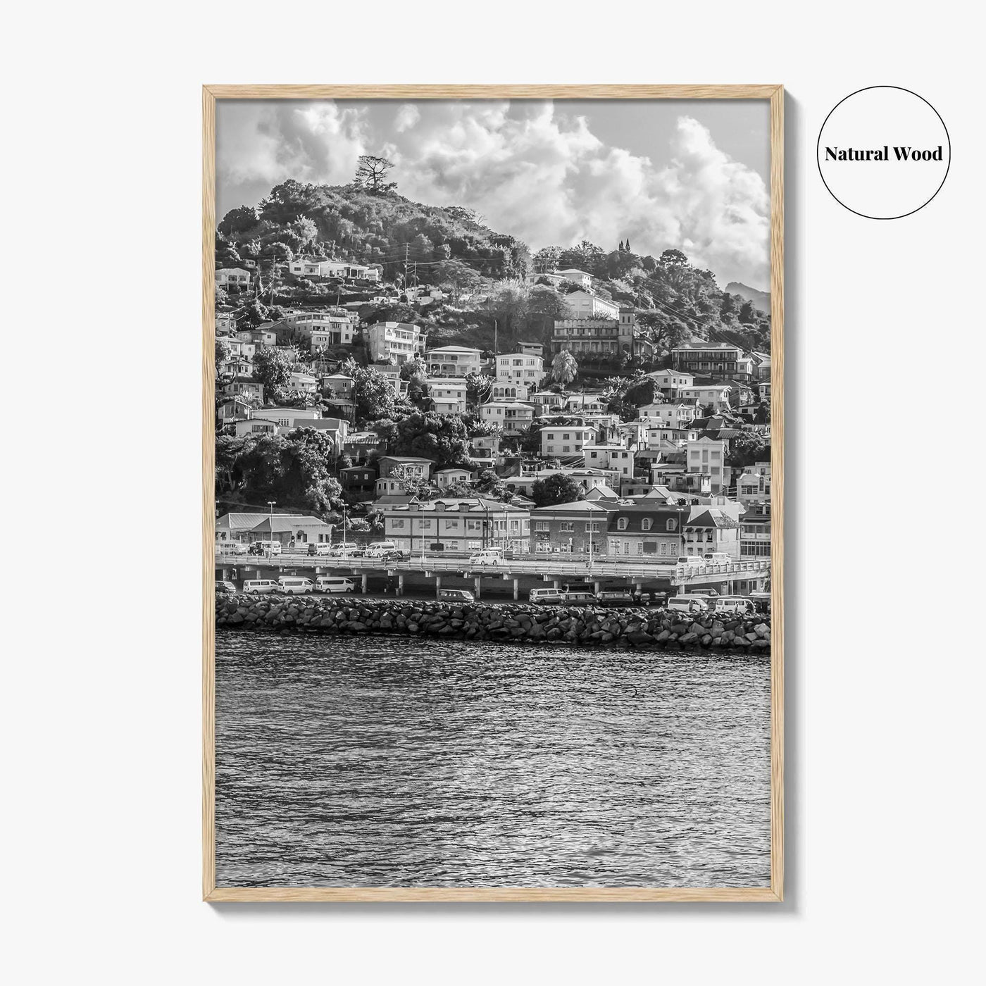 St George's Grenada Black and White Fine Art Photo Print, Caribbean Wall Poster