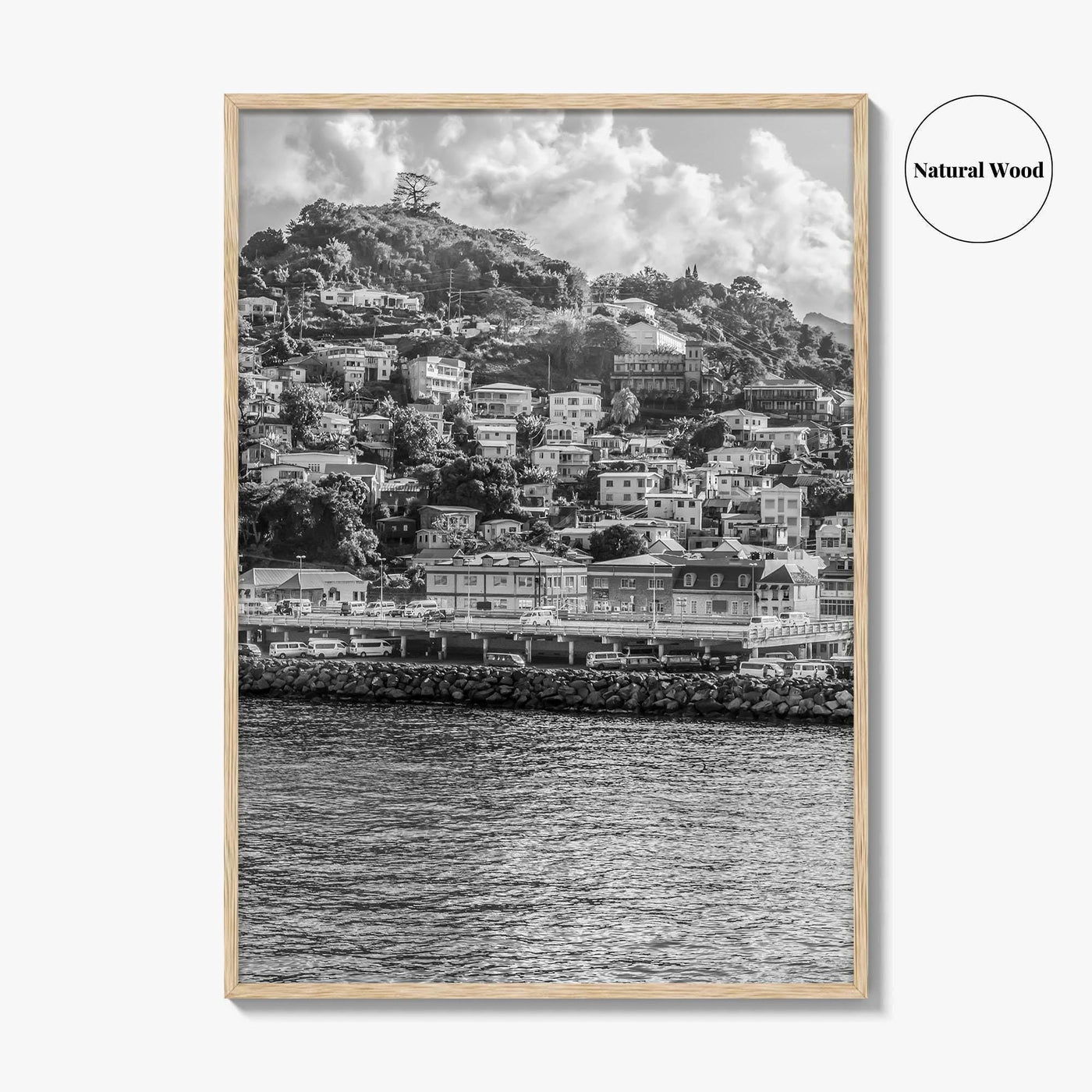 St George's Grenada Black and White Fine Art Photo Print, Caribbean Wall Poster