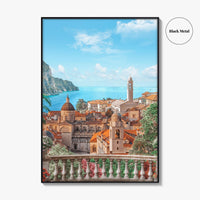 Sicily Fine Art Photo Print, Italy Wall Poster, City and Sea View