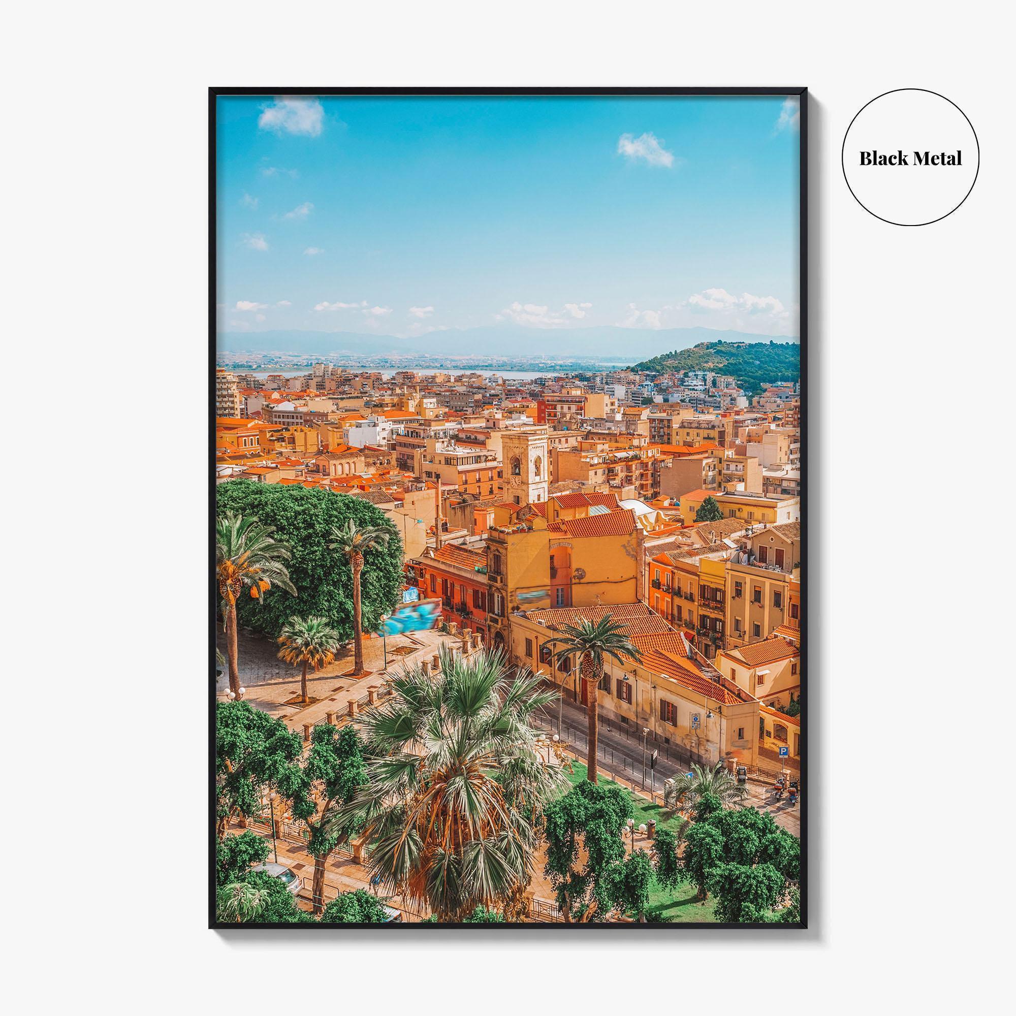 Cagliari Skyline Fine Art Photo Print, Sardinia Italy Wall Decor Poster