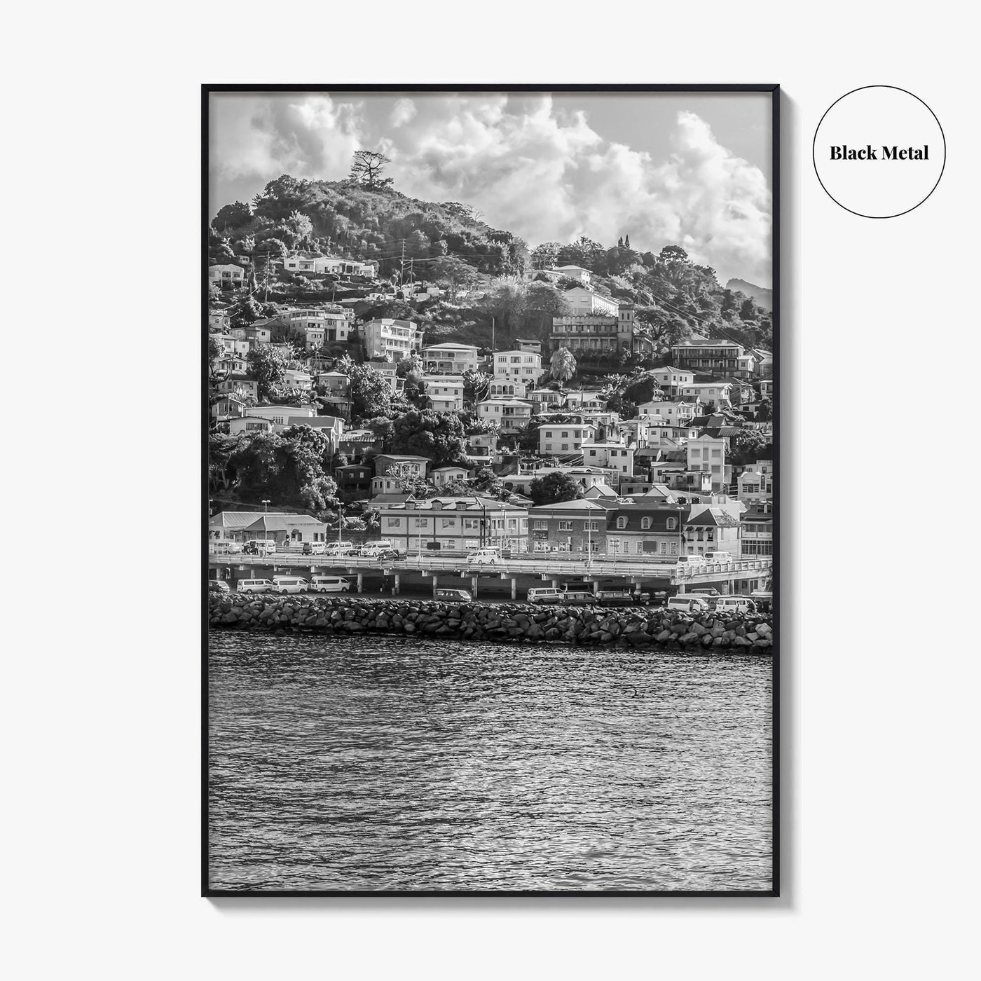 St George's Grenada Black and White Fine Art Photo Print, Caribbean Wall Poster