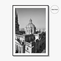 Guadalajara Black and White Fine Art Photo Print, Cathedral, Jalisco Mexico, Wall Poster
