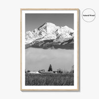 Mount Baker Black and White Fine Art Photo Print, North Cascades Washington Poster