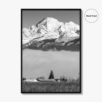 Mount Baker Black and White Fine Art Photo Print, North Cascades Washington Poster