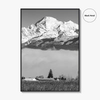 Mount Baker Black and White Fine Art Photo Print, North Cascades Washington Poster
