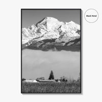 Mount Baker Black and White Fine Art Photo Print, North Cascades Washington Poster