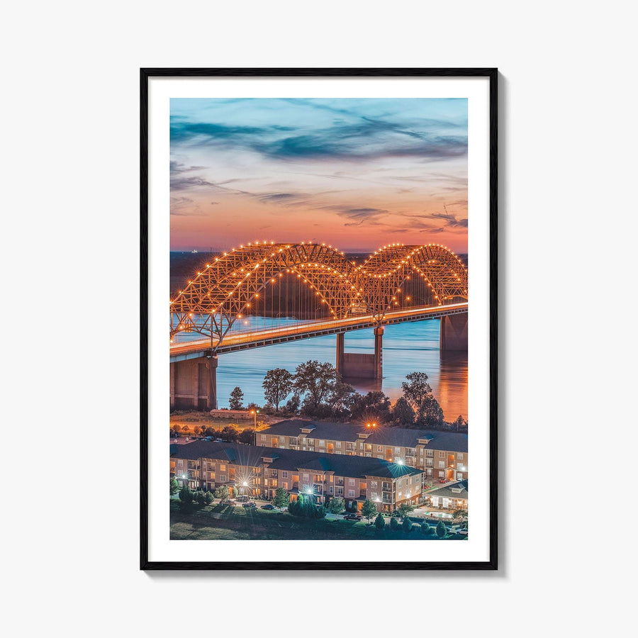 Memphis Fine Art Photo Print, Tennessee USA, Hernando de Soto Bridge, Wall Decor Poster