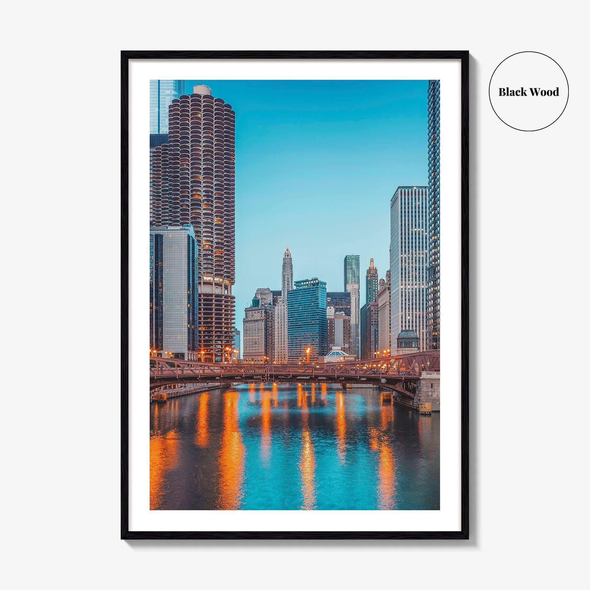 Chicago Skyline Fine Art Photo Print, Downtown Wall Poster, Illinois USA