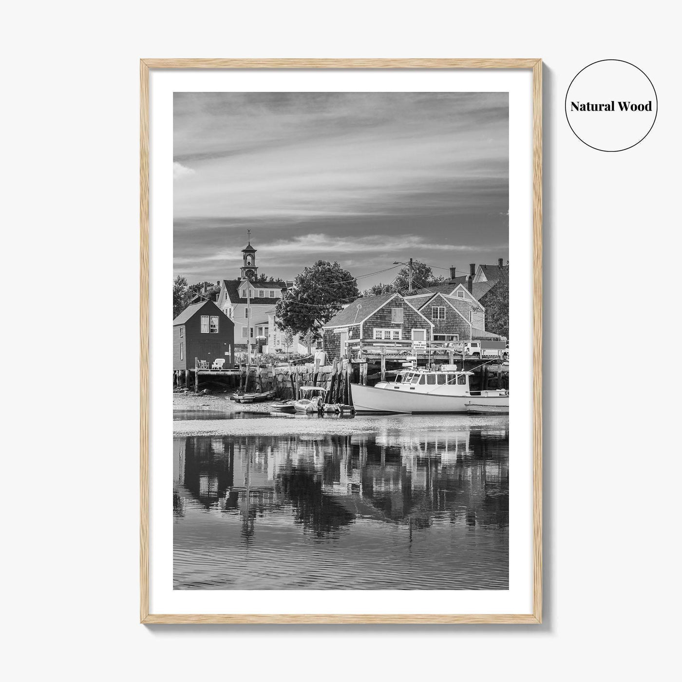 Portsmouth Black and White Fine Art Photo Print, Piscataqua River New Hampshire Poster