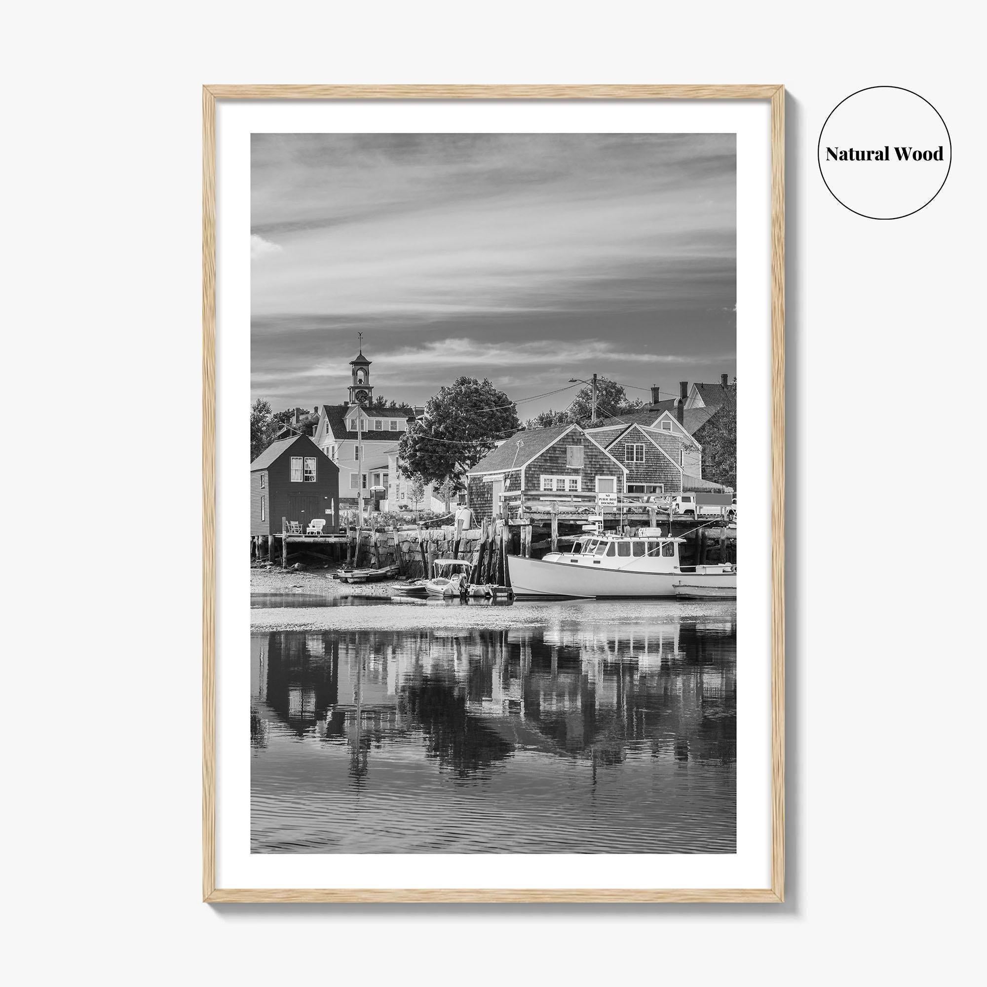 Portsmouth Black and White Fine Art Photo Print, Piscataqua River New Hampshire Poster