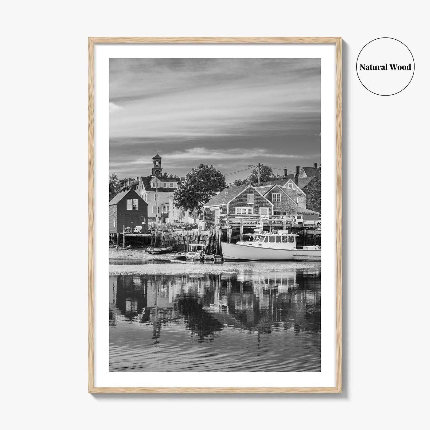 Portsmouth Black and White Fine Art Photo Print, Piscataqua River New Hampshire Poster