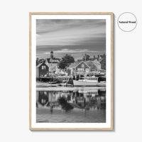 Portsmouth Black and White Fine Art Photo Print, Piscataqua River New Hampshire Poster