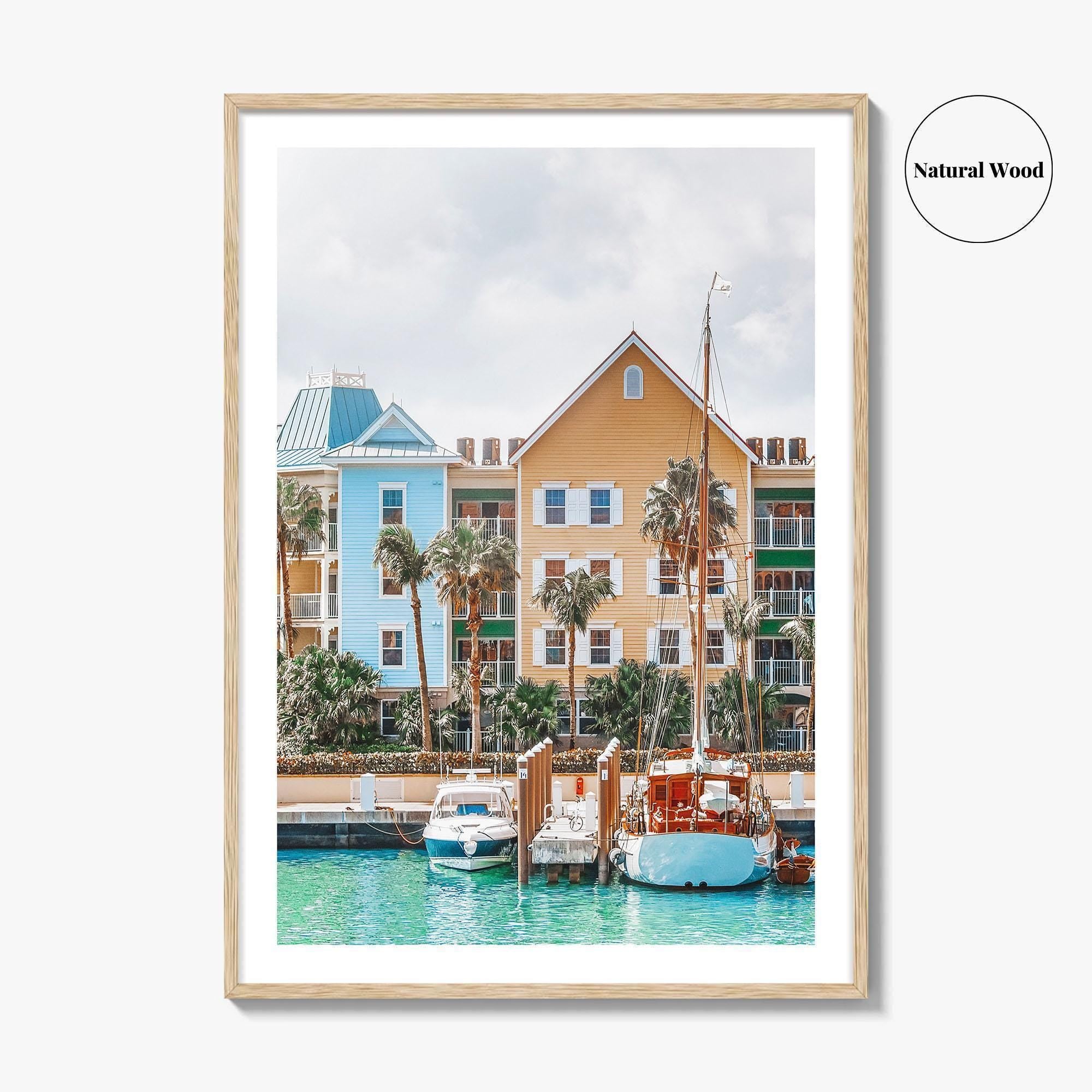 Nassau Bahamas Fine Art Photo Print, Coastline Homes, Wall Poster, New Providence
