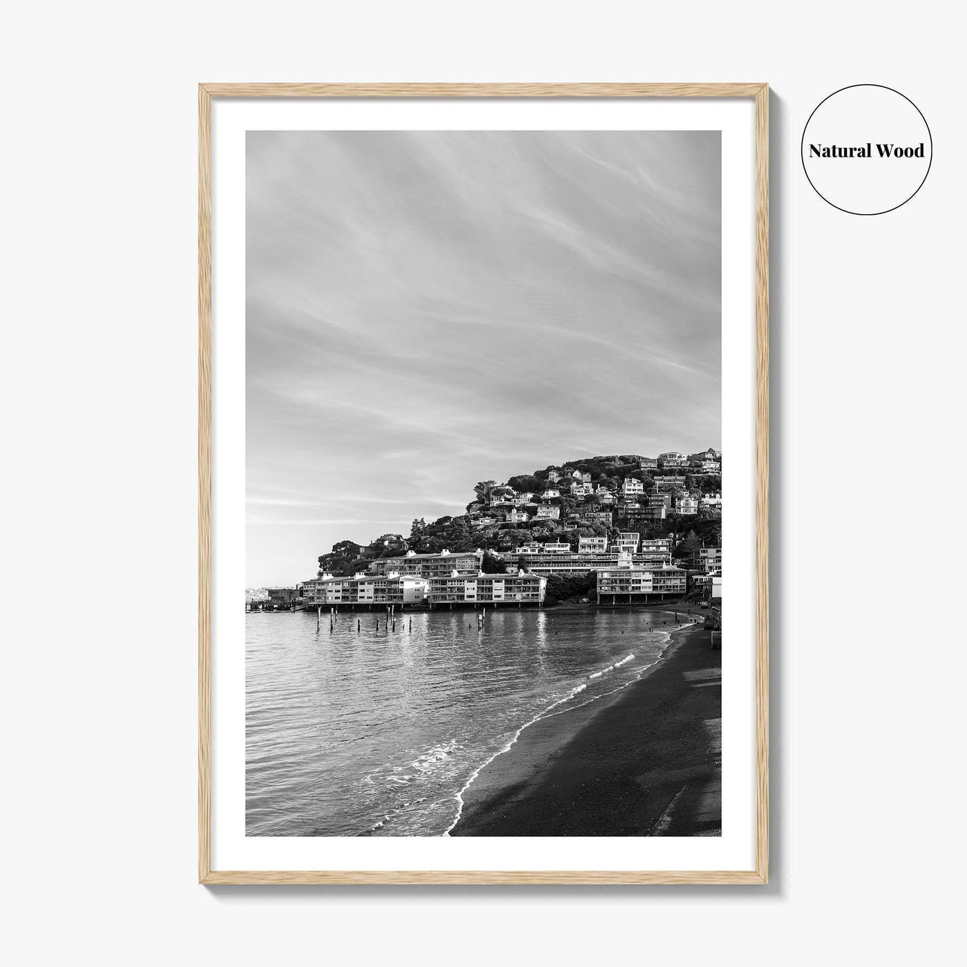 Sausalito Black and White Fine Art Photo Print, San Francisco, California, USA Poster