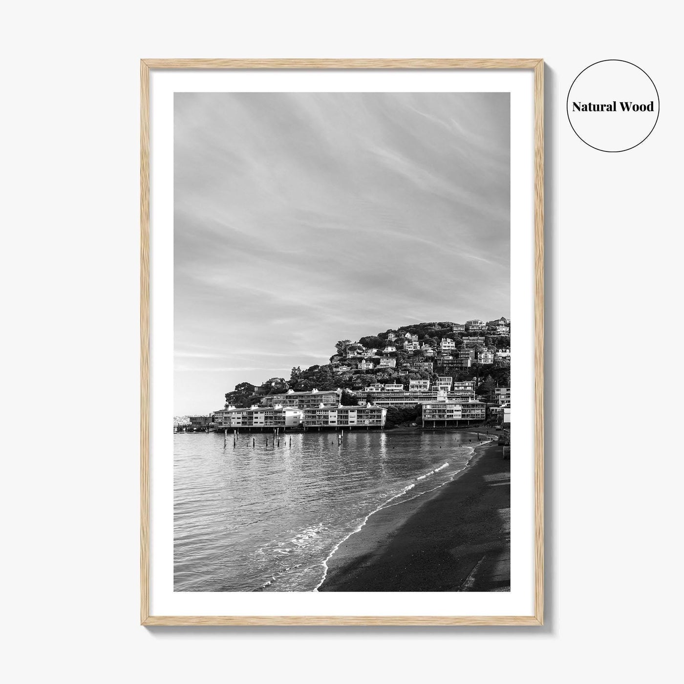 Sausalito Black and White Fine Art Photo Print, San Francisco, California, USA Poster