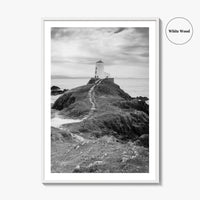 Llanddwyn Island Black and White Fine Art Photo Print, Lighthouse Anglesey Poster